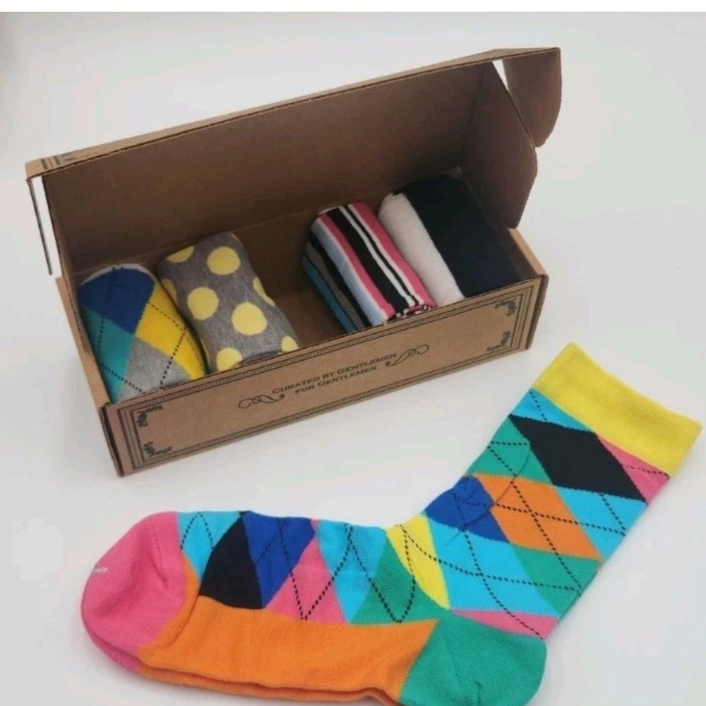 Colorful Argyle & Patterned Crew Socks - Multicolor Pack